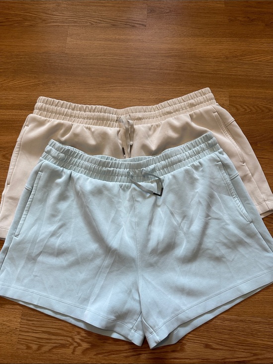 Member's Mark Pants - Women's Plus Casual Elastic Waist Shorts- 2 pair— Light Blue and Cream